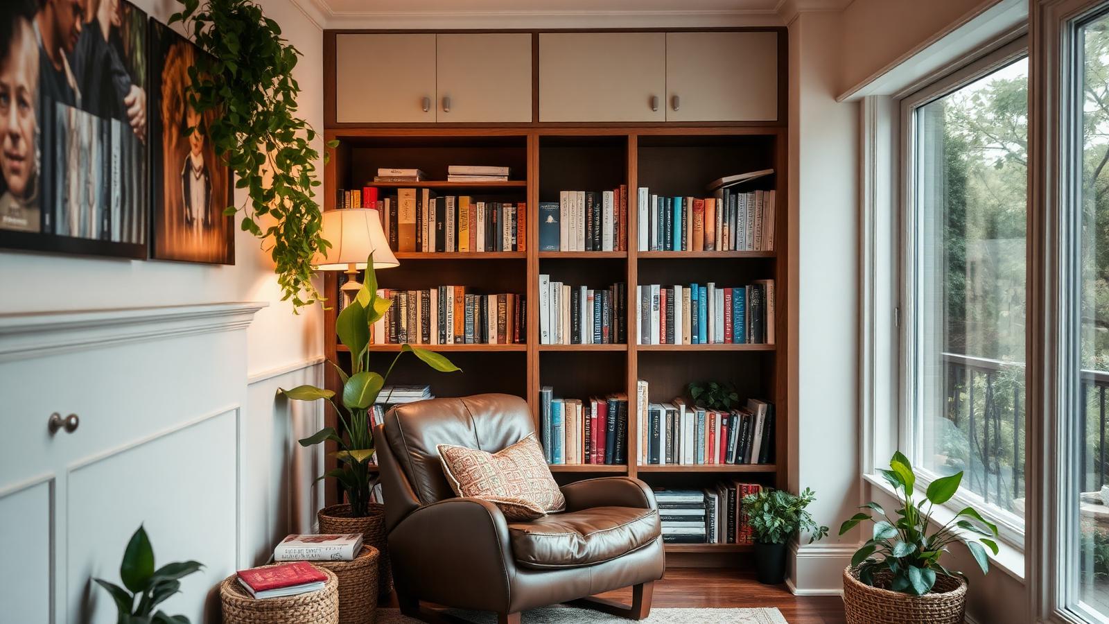 A cosy custom-built reading nook
